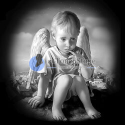 Ребёнок ангелочек плачет на крыше